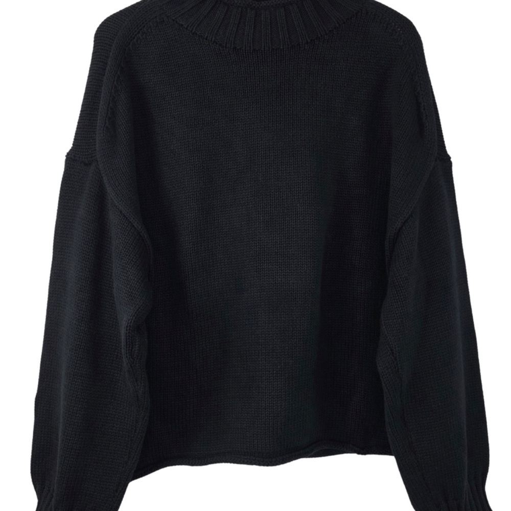 J. Crew 2025 Rollneck Sweater in Black L Spring 2026